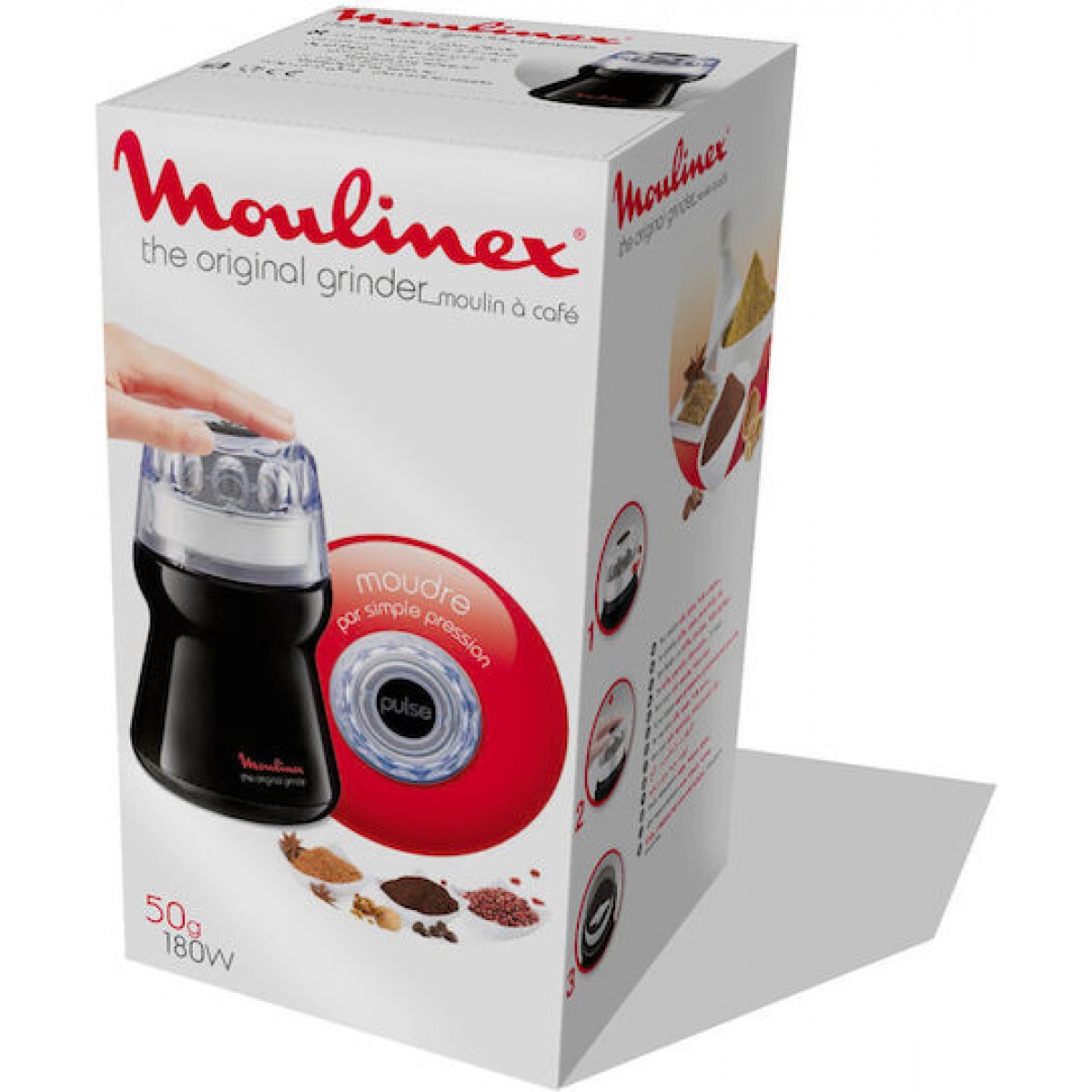 Moulinex AR 1108 Ηλεκτρικός Μύλος Καφέ 180W με Χωρητικότητα 50gr Μαύρος Moulinex AR 1108 Ηλεκτρικός Μύλος Καφέ 180W με Χωρητικότητα 50gr Μαύρος