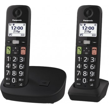 Panasonic KX-TGU112EXB Ασύρματο Τηλέφωνο με Ελληνικό Μενού Μαύρο