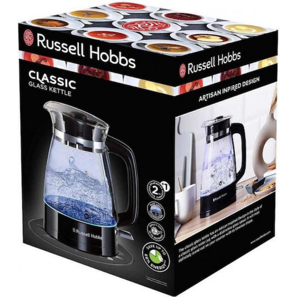 Russell Hobbs Classic Glass Βραστήρας 1.7lt 2400W Μαύρος 26080 Russell Hobbs Classic Glass Βραστήρας 1.7lt 2400W Μαύρος 26080