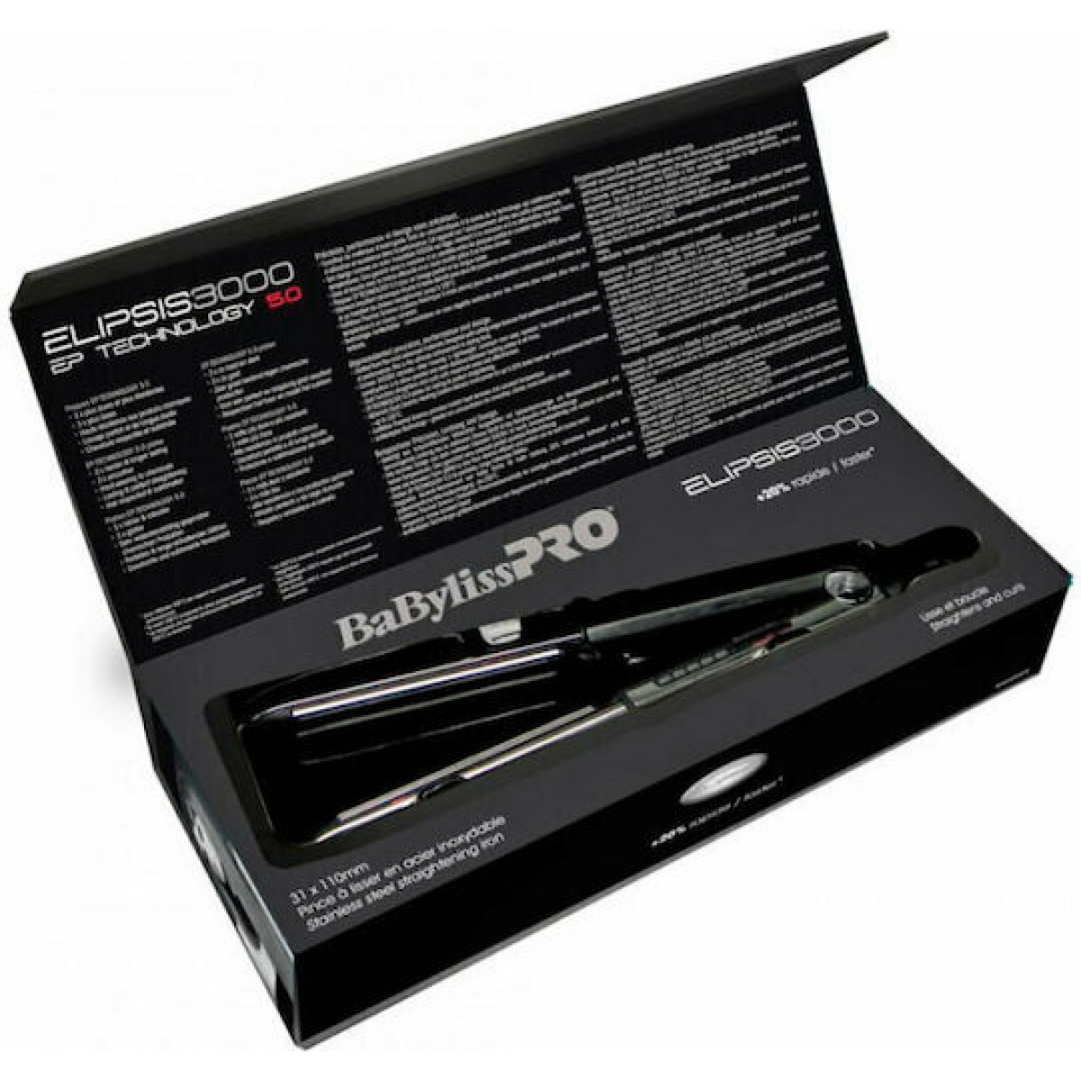 Babyliss Pro Elipsis 3000 BAB3000EPE Mini Πρέσα Μαλλιών με Κεραμικές Πλάκες