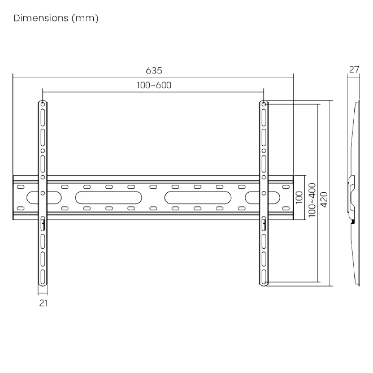 Brateck KL31-46F Fixed Extra Slim TV Wall mount