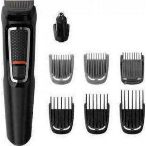 Philips Multigroom Series 3000 8 in 1 Σετ Επαναφορτιζόμενης Κουρευτικής Μηχανής Μαύρο MG3730/15