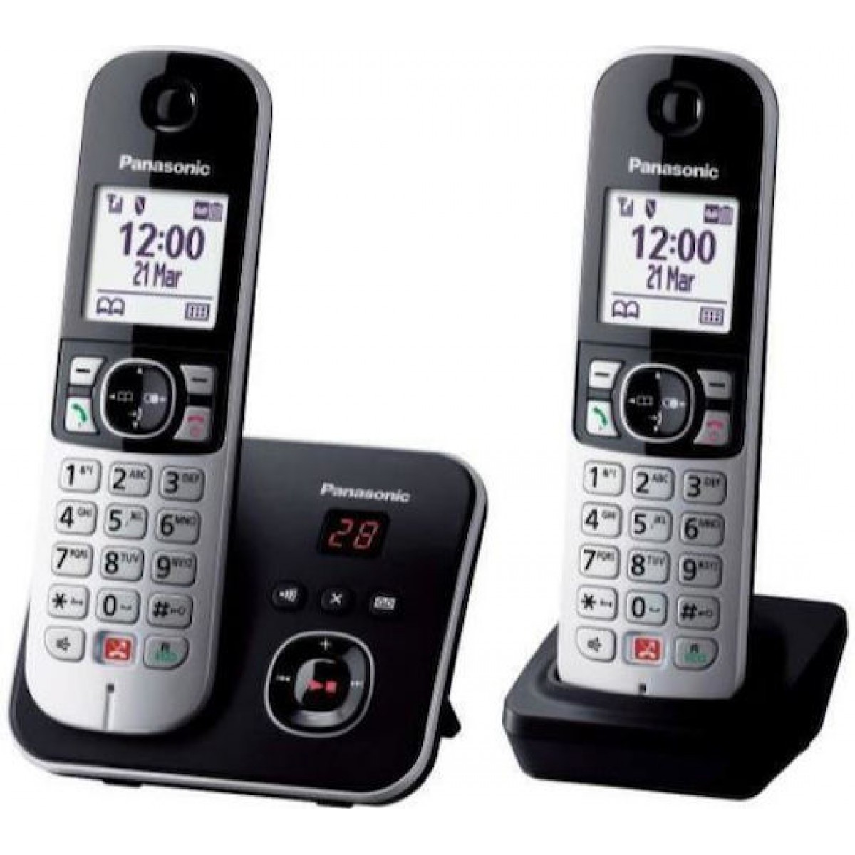 Panasonic Expandable Cordless + Voice Mail Black KX-TG6862 Ελληνικό Μενο΄ύ