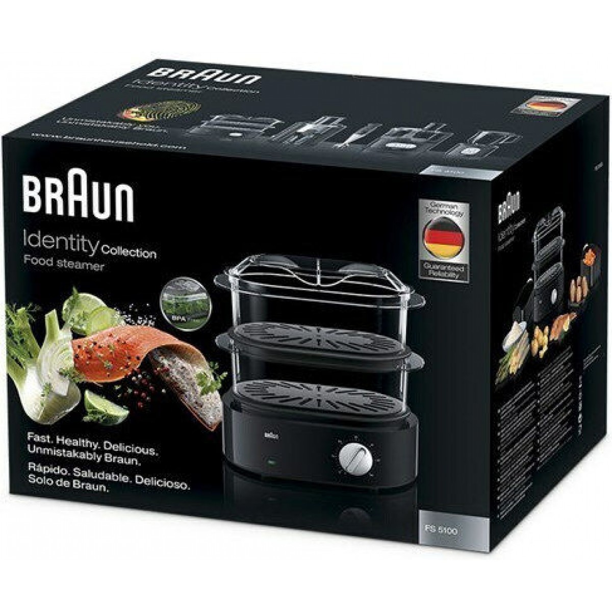 Braun FS 5100BK Ατμομάγειρας 6.2lt Μαύρος