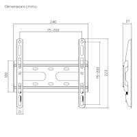 BrateckKL31-22F Fixed Slim TV Wall mount