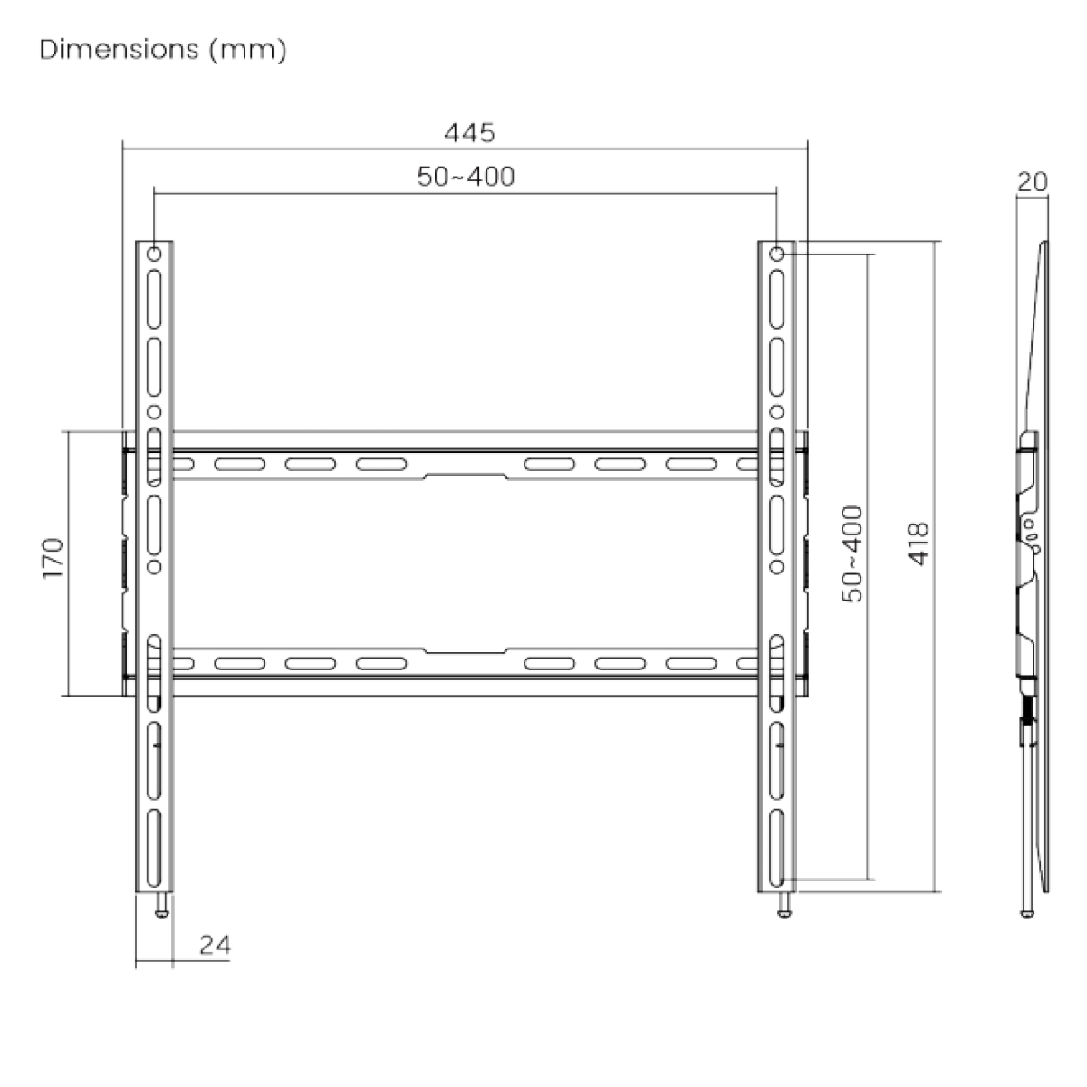 Brateck KL32-44F Fixed Slim TV Wall mount