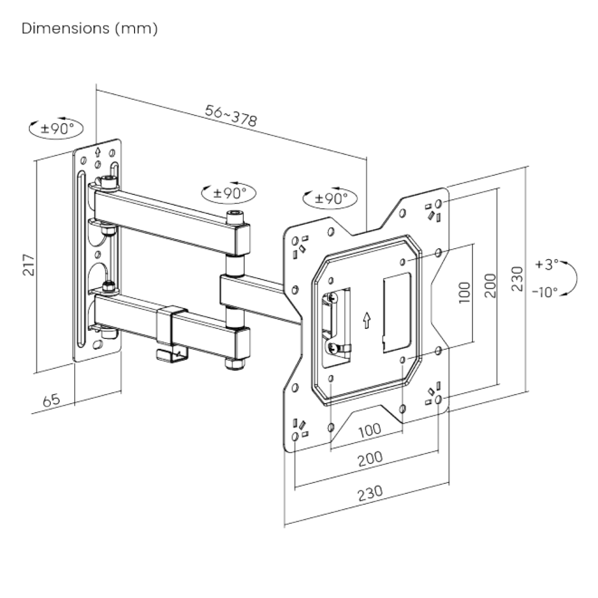Brateck LPA68-223 Slim Swivel TV Wall Mount