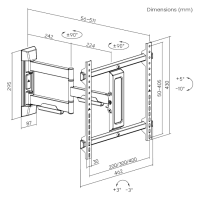 Brateck LPA76-443 Slim Swivel TV Wall Mount