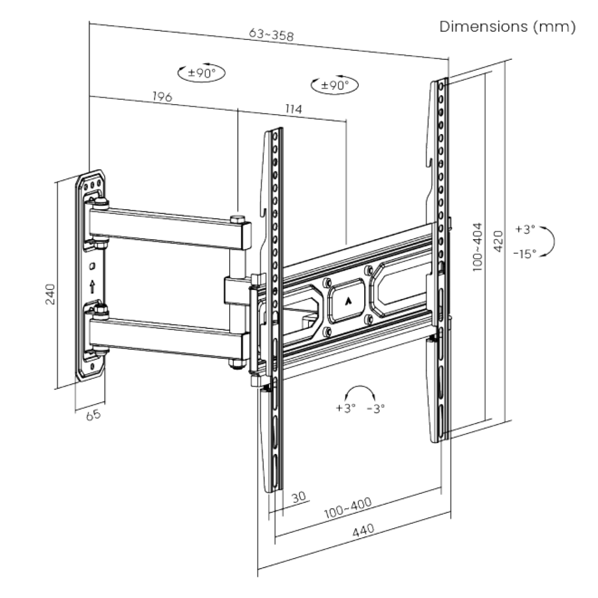 Brateck LPA78-443 Slim Swivel TV Wall Mount