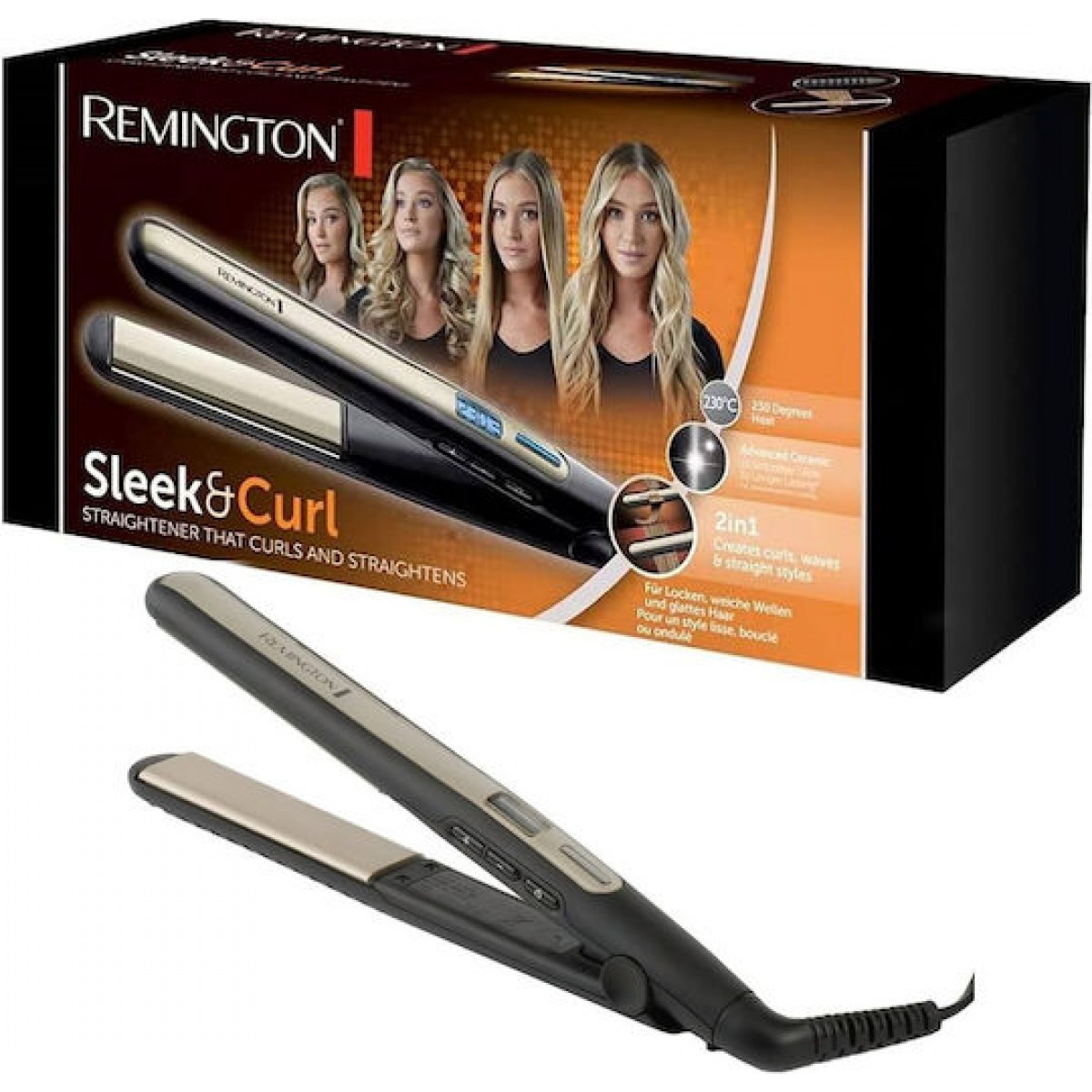 Remington Sleek & Curl S6500 Πρέσα Μαλλιών με Κεραμικές Πλάκες Remington Sleek & Curl S6500 Πρέσα Μαλλιών με Κεραμικές Πλάκες