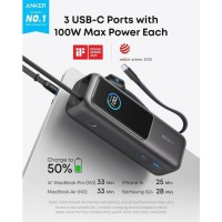 Anker A1695H11 Power Bank 25000mAh 165W με Θύρα USB-A και 2 Θύρες USB-C Power Delivery Γκρι