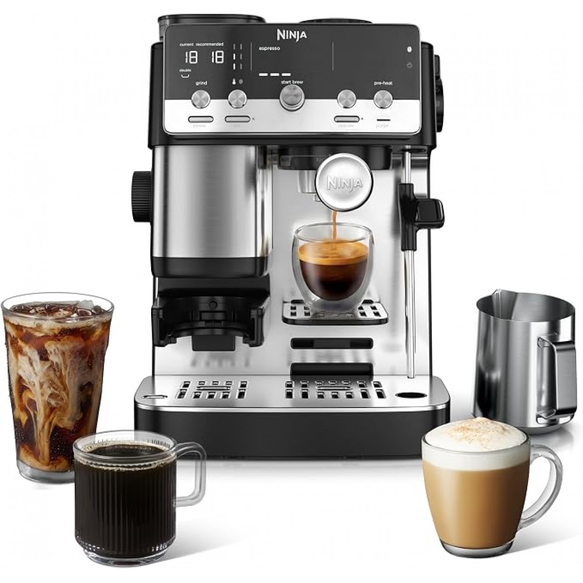 Ninja Luxe Café Mini, Espresso Machine & Drip Coffee, Stainless, ES301
