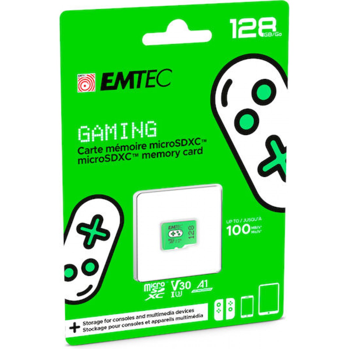 Emtec Gaming microSDXC 128GB Class 10 U3 V30 A1 UHS-I Emtec Gaming microSDXC 128GB Class 10 U3 V30 A1 UHS-I