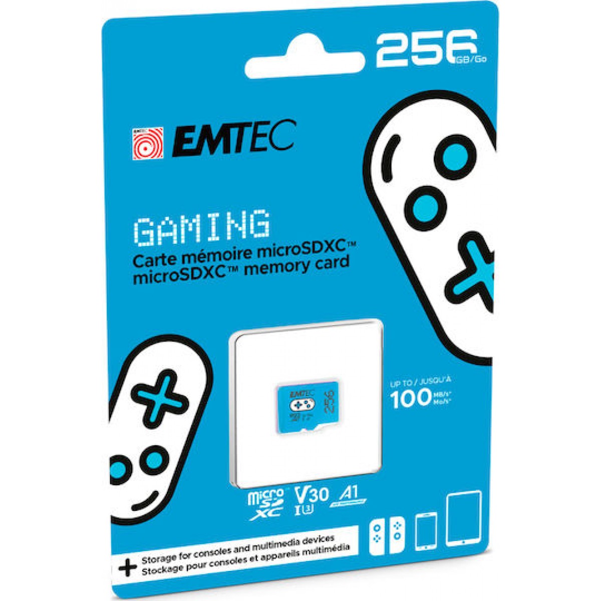 Emtec Gaming microSDXC 256GB Class 10 U3 V30 A1 UHS-I Emtec Gaming microSDXC 256GB Class 10 U3 V30 A1 UHS-I