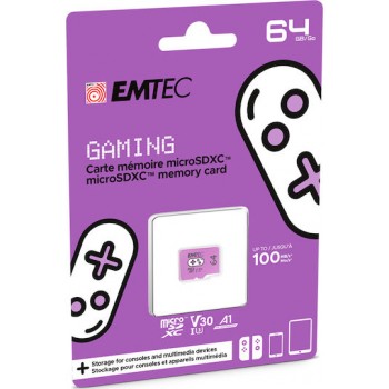 Emtec Gaming microSDXC 64GB Class 10 U3 V30 A1 UHS-I