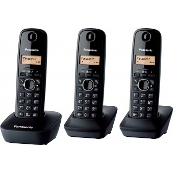Panasonic KX-TG1613 Ασύρματο Τηλέφωνο (Τριπλό Σετ) Μαύρο