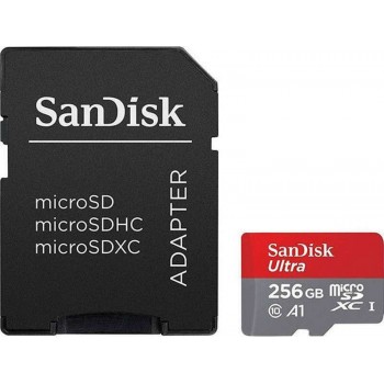 Sandisk Ultra Android microSDXC 256GB Class 10 A1 150MB/s με Adapter - SDSQUAC-256G-GN6MA