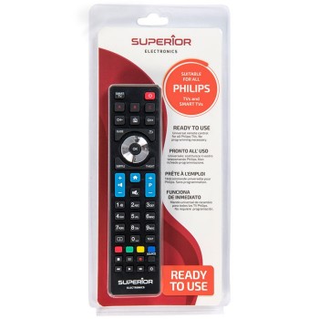 Superior Συμβατό Τηλεχειριστήριο Ready To Use για Τηλεοράσεις Philips Black