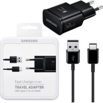 Samsung USB Type-C 3.1 Cable & Wall Adapter Μαύρο (EP-TA20EBEC+EP-DW720CB) (Retail)