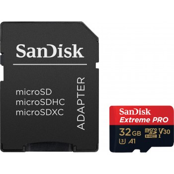Sandisk Extreme Pro microSDHC 32GB Class 10 U3 V30 A1 UHS-I με αντάπτορα
