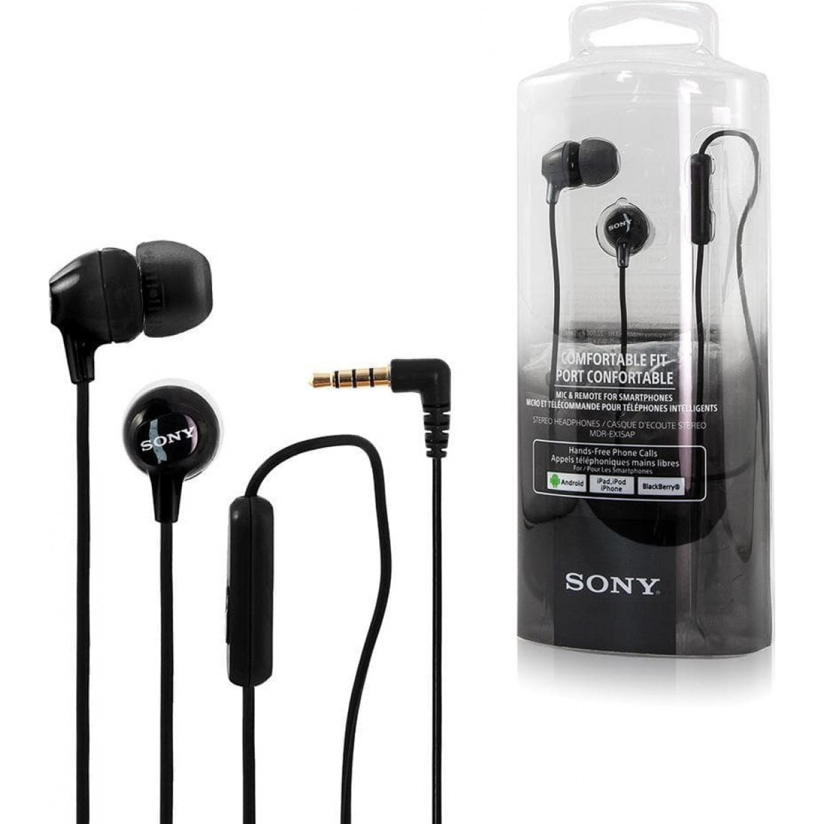 Sony MDR-EX15AP In-ear Handsfree με Βύσμα 3.5mm Μαύρο