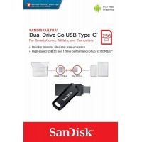 Sandisk Ultra Dual Drive Go 256GB USB 3.1 Stick με σύνδεση USB-A & USB-C Μαύρο