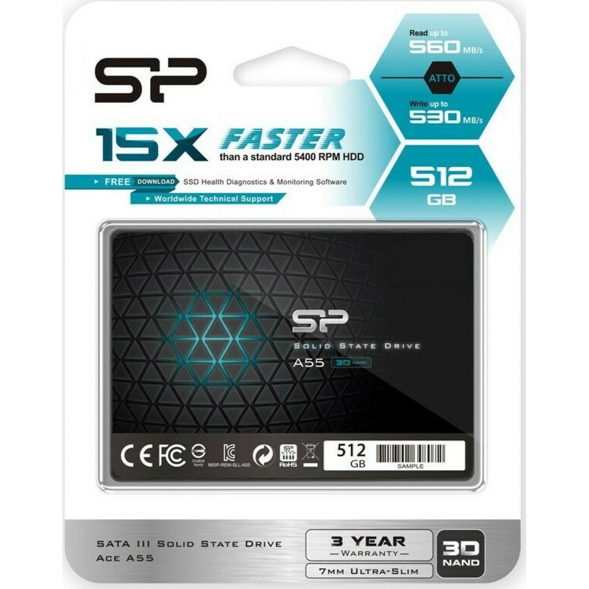 Silicon Power Ace A55 SSD 512GB 2.5'' SP512GBSS3A55S25
