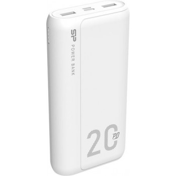 Silicon Power QS15 Power Bank 20000mAh 18W με 2 Θύρες USB-A και Θύρα USB-C Power Delivery / Quick Charge 3.0 Λευκό