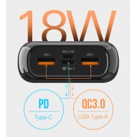 Silicon Power QS28 Power Bank 20000mAh 18W με 2 Θύρες USB-A και Θύρα USB-C Quick Charge 3.0 / Power Delivery Μαύρο Silicon Power QS28 Power Bank 20000mAh 18W με 2 Θύρες USB-A και Θύρα USB-C Quick Charge 3.0 / Power Delivery Μαύρο
