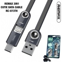 Remax RC 073th Cute 3 in 1 Data Cable Black Remax RC 073th Cute 3 in 1 Data Cable Black