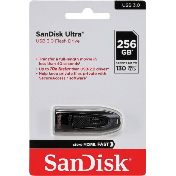 Sandisk Ultra 256GB USB 3.0 Stick Μαύρο SDCZ48-256G-U46