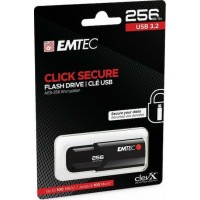 Emtec Click Secure 256GB USB 3.2 Stick Μαύρο Emtec Click Secure 256GB USB 3.2 Stick Μαύρο