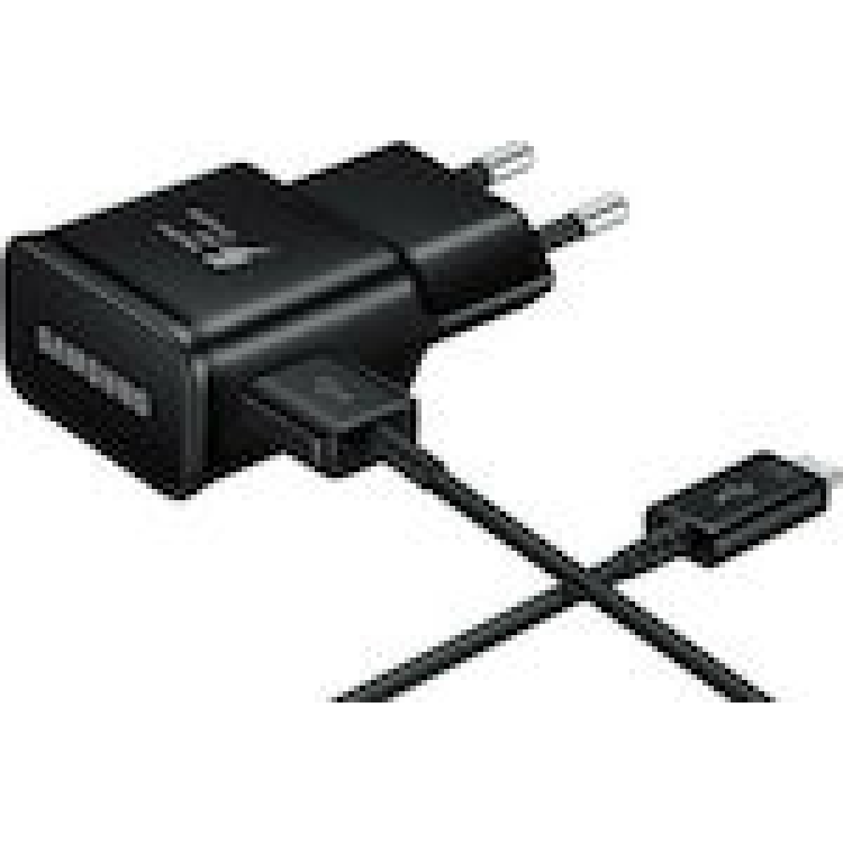 Samsung Φορτιστής με Θύρα USB-A και Καλώδιο USB-C 15W Μαύρος (EP-TA20EBE + EP-DG950CBE Bulk)