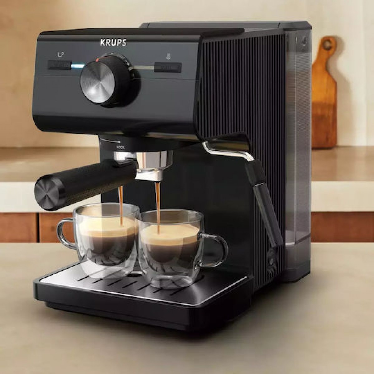 Krups Authentic Μηχανή Espresso 1100W Πίεσης 15bar Μαύρη XP381810
